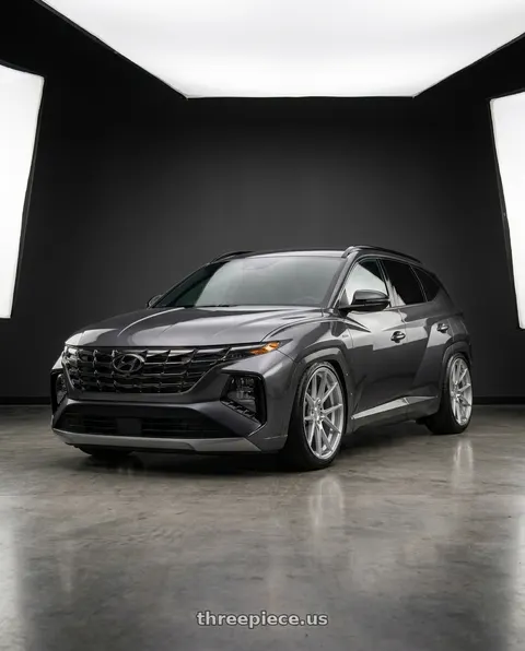 2024 Hyundai Tucson with Aodhan AFF3 5x120 20x10.5+35 Gloss Silver Machined Face wheels