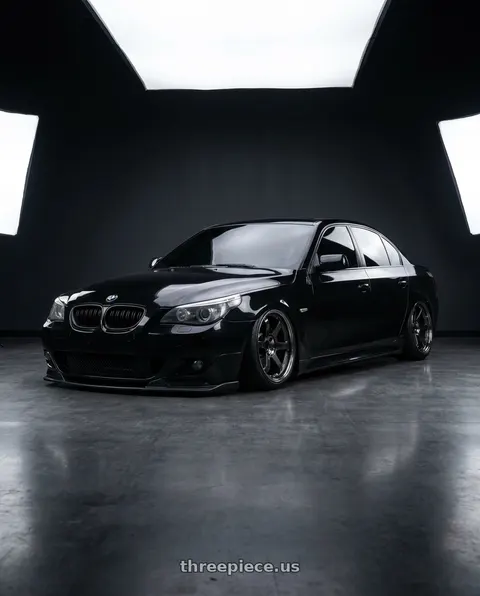 2007 BMW 535i rwd with Volk Racing TE37SL 5x114.3 19x10.5+12 Pressed Double Black wheels