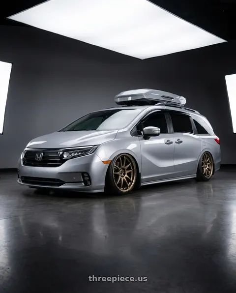 2024 Honda Odyssey with Work Cr 2P 5x120 20x8.5 +45 Matte Bronze wheels