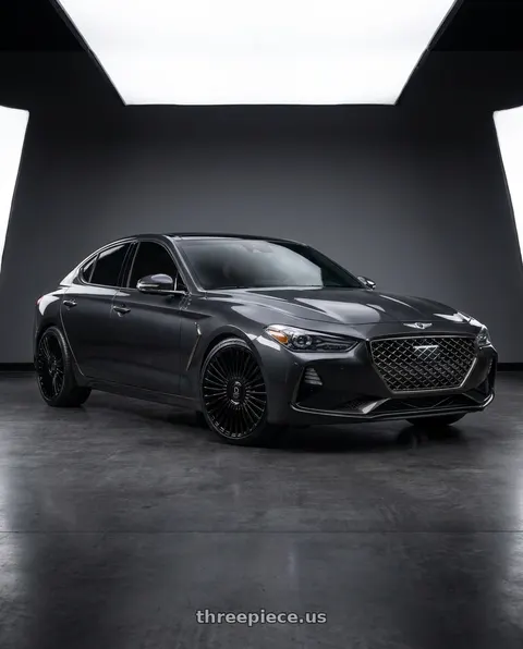2019 Genesis G70 with DOLCE LUXURY TRENTO 5x127/5x130 22x10.5 +42 Glossy Black wheels