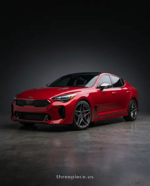 2018 Kia Stinger GT2 with Kansei K15G Astro 5x114.3 19x8.5 35 Gunmetal wheels