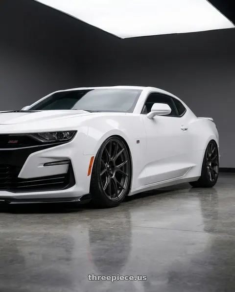 2022 Chevrolet Camaro with Konig Ampliform 5x120 20x8.5+45 Dark Metallic Graphite wheels