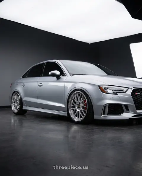 2017 Audi RS3 with BBS RS-GT 5x112 20x10.0+22 Diamond Silver wheels