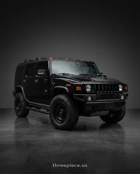 2006 Hummer H2 with Fittipaldi Offroad FA16B 8x165.1 17x9 +18 Gloss Black wheels