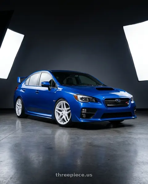 2018 Subaru WRX STI with Kansei K15W Astro 5x114.3 18x9.5 22 Gloss White wheels