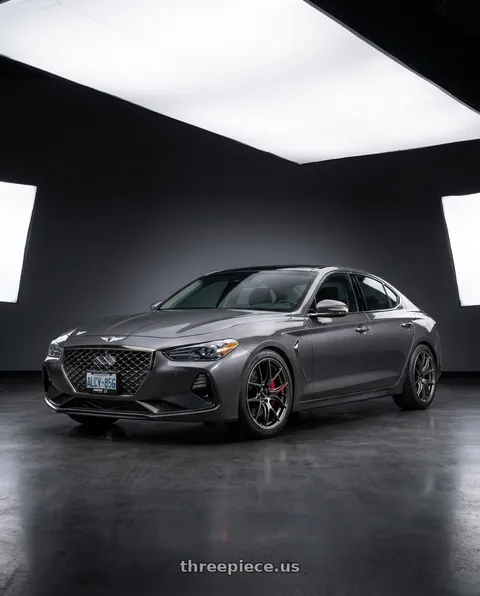 2019 Genesis G70 with Work Zr10 2P 5x105 18x10.5 +22 Glim Black wheels