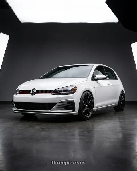 2021 Volkswagen GTI with Rotiform RC199 KPR 5X112 19x8.5 +45 SATIN BLACK wheels