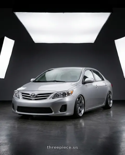 2013 Toyota Corolla with F1R F106 5x114.3 17x8 +35 Gunmetal/Polish Lip wheels