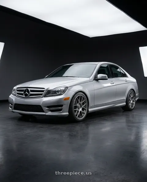 2012 Mercedes-Benz C250 with fifteen52 APEX 5x112 / 5x120 18x8.5 +35 FROSTED GRAPHITE (SATIN GREY) wheels