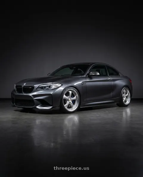 2017 BMW M240i with Work Wheels VS-KF 5x120 18x8.5+40 Light Grey Silver O Disk FULL REVERSE wheels