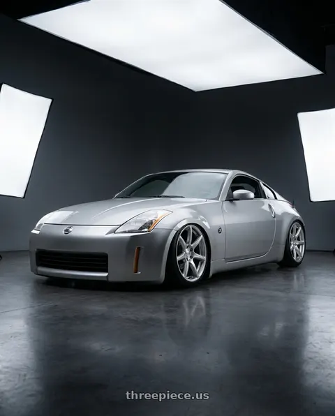 2005 Nissan 350Z with Kansei K11S Tandem 5X100 18x9.5 22 Hyper Silver wheels