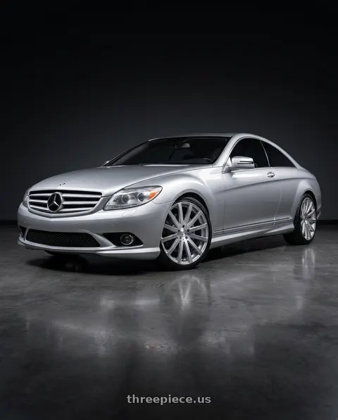 2010 Mercedes-Benz CL550 with MRR HR9 5x112 20x9.5  +40 Silver Machine Face wheels