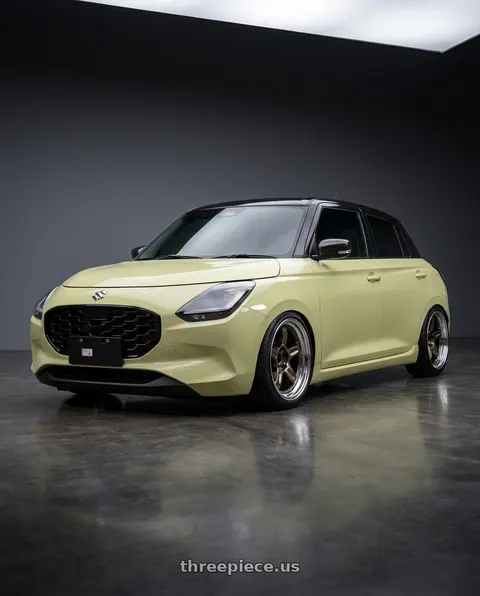 2026 Suzuki swift with Volk Racing 21C SPEC-SR 5x114.3 18x10.5 +15 SHINING BRONZE METAL / RIM DC wheels