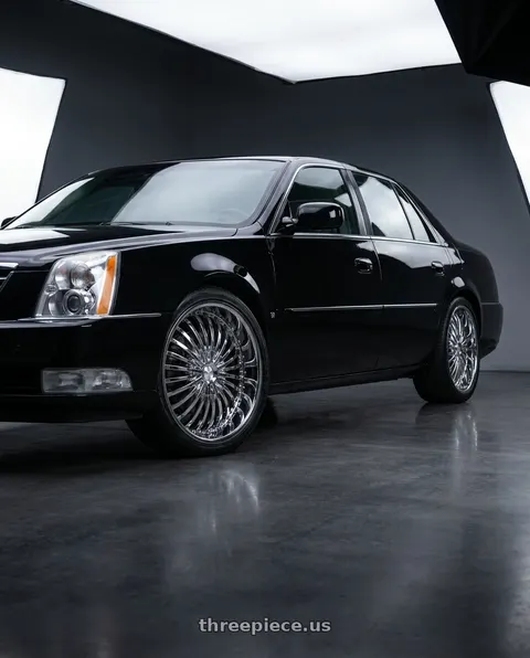 2009 Cadillac DTS Platinum with Strada Spina 5x115/5x120 22x8.5 +15 Chrome wheels
