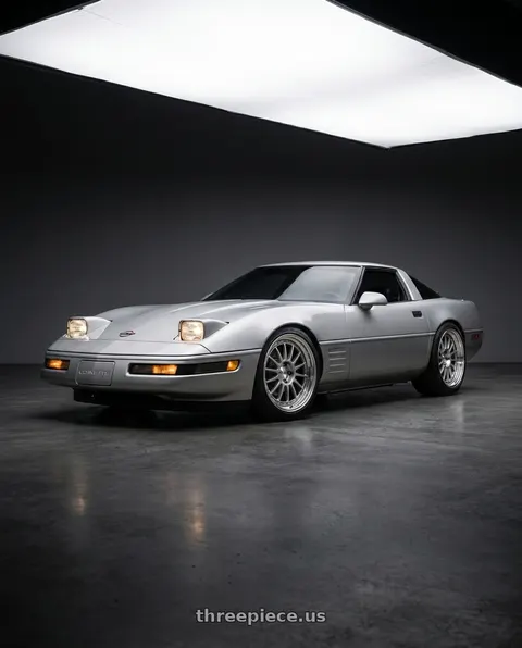 1996 Chevrolet Corvette with SSR Professor TF1 5x120.65 19X10+49 SL Disk Titan Silver wheels