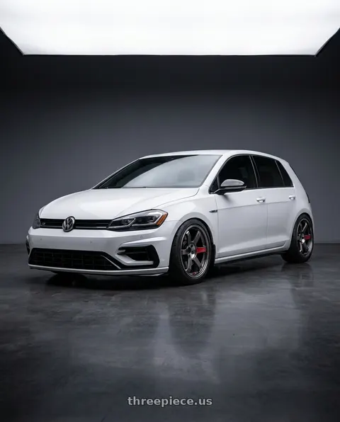 2019 Volkswagen Golf R with Volk Racing TE37 SAGA SL 5x112 18x8.5+42 Pressed Graphite wheels