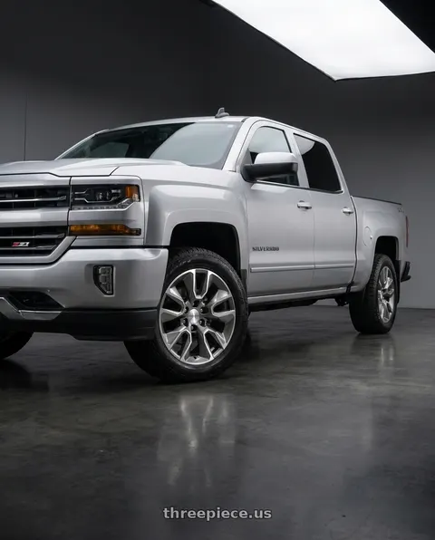 2017 Chevrolet Silverado ltz 4x4 with OE Wheels CV32 6x139.7 20x9+28 Machined wheels