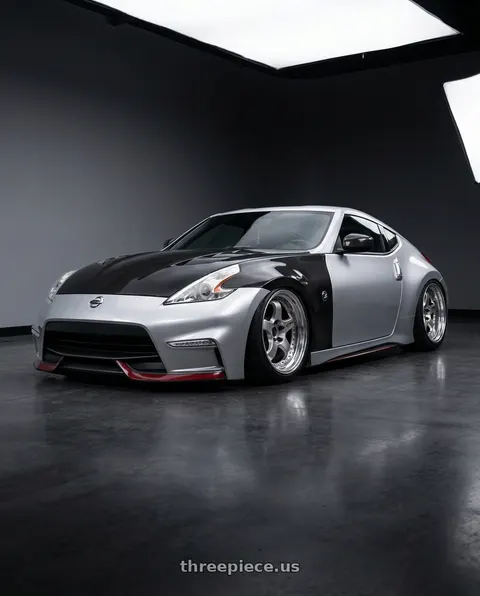 2016 Nissan 370Z Nismo with Work Meister S1 3P 5x114.3 19x11+12 L Disk Bright Buff Finish wheels