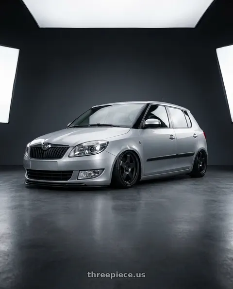 2012 Skoda Fabia with fifteen52 CHICANE 5x114.3 / 5x120 19x8.5 +35 ASPHALT BLACK (SATIN BLACK) wheels