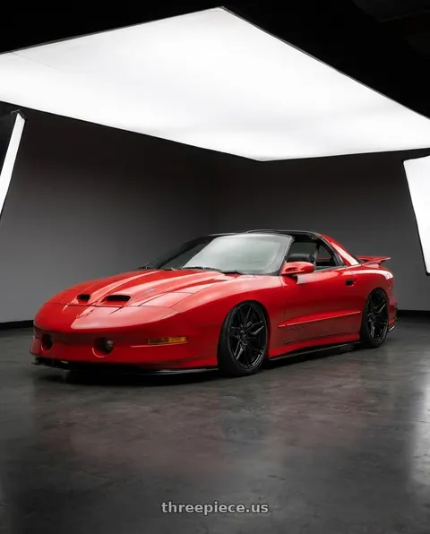 1997 Pontiac Firebird Trans Am with MRR M024 5x120.65 19x10  +30 Gloss Black fit Corvette C6 C7 Z06/Grandsport/ZR1 ( rear: M02420A252050BK) wheels