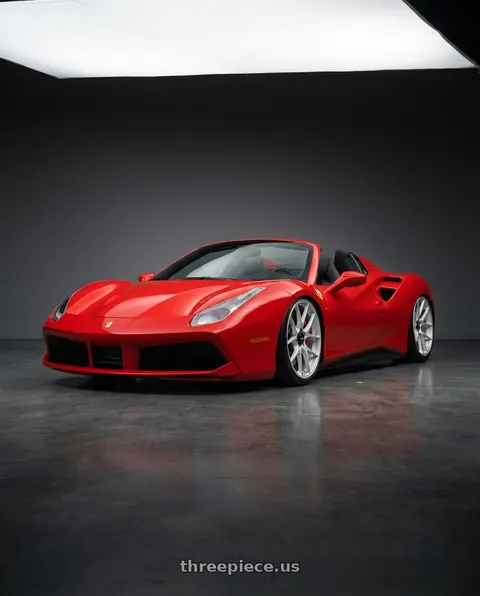 2018 Ferrari 488 Spider with Rotiform 1PC R900 LTN 5X114.3 20X9.5 +35 GLOSS SILVER wheels