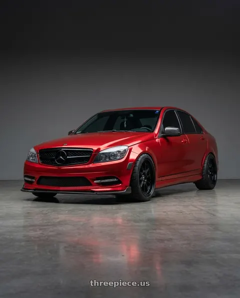 2011 Mercedes-Benz C300 with ESR Wheels CS SERIES CS12 5x112 18x8.5 +30 Matte Black wheels