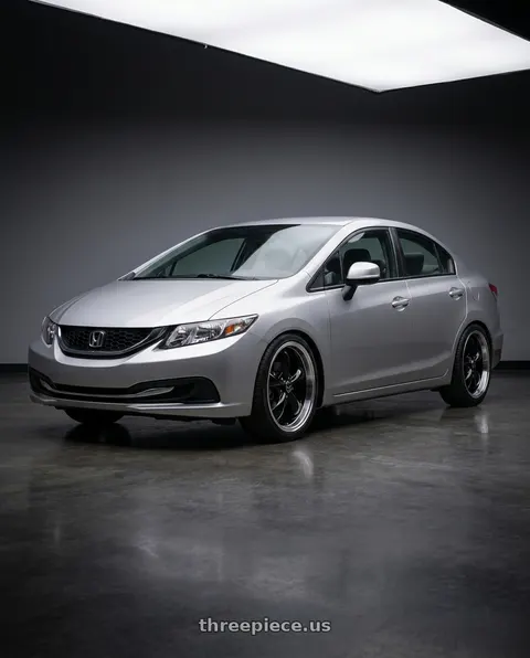 2013 Honda Civic with American Racing AR105 TORQ THRUST M 5X120 18X9 +34 GLOSS BLACK W/ MACHINED LIP wheels