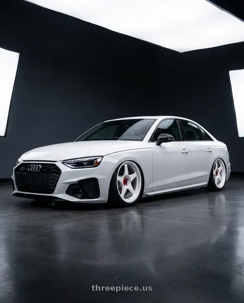2020 Audi S4 with R6061 Forged R1 5x114.3 18X8.5 +20 Championship White wheels