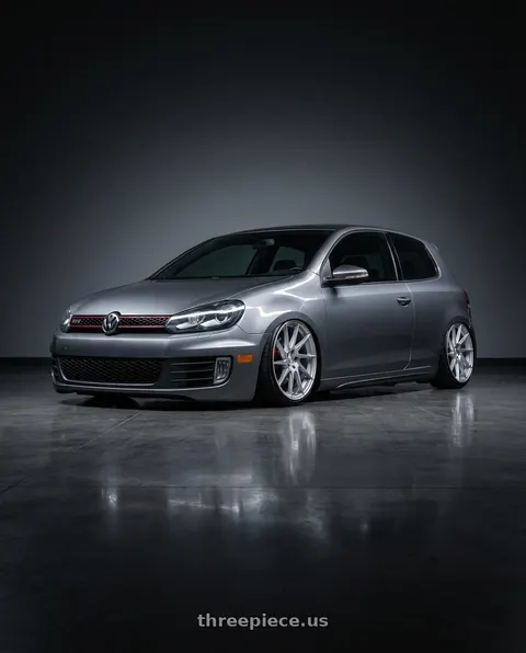 2013 Volkswagen GTI with Aodhan AH09 5x112 18x8.5 +35 Gloss Silver Machined Face wheels