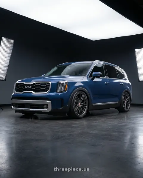 2025 Kia Telluride EX with Avant Garde Wheels F53R BLANK 20x11 +BLANK Dark Graphite Metallic wheels