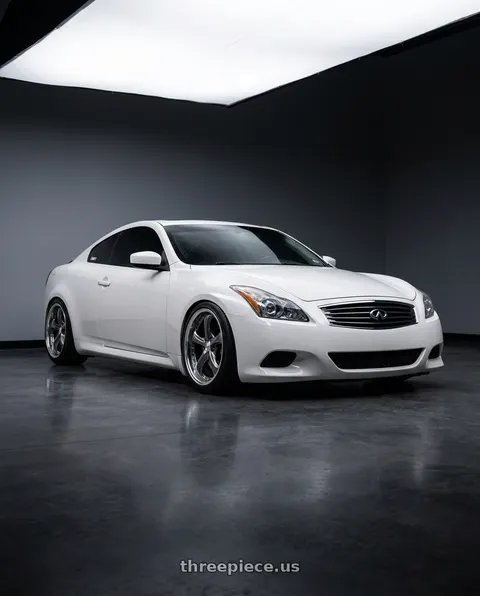 2011 INFINITI G37 with Work Wheels VS-KF 5x114.3 19x9-10 Brilliant Silver Black L Disk STEP RIM wheels