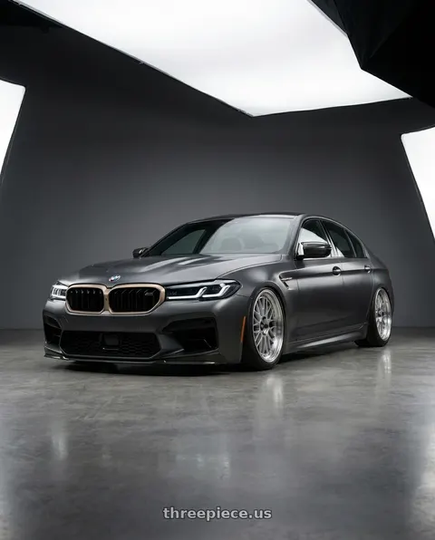 2022 BMW M5 CS with BBS LM 5x114.3 17x7.5+38 Diamond Silver wheels