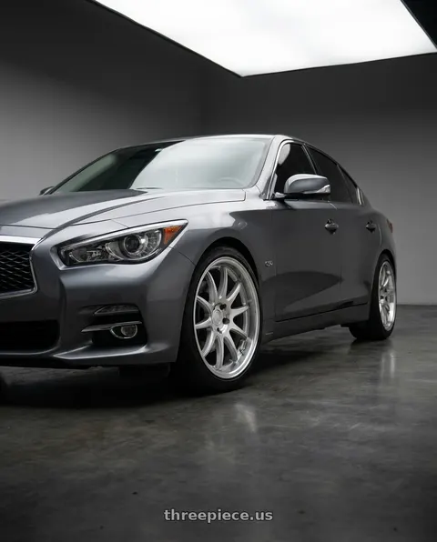 2015 INFINITI Q50 with Aodhan DS02 5x114.3 19x8.5+35 Silver W/Machined Face wheels