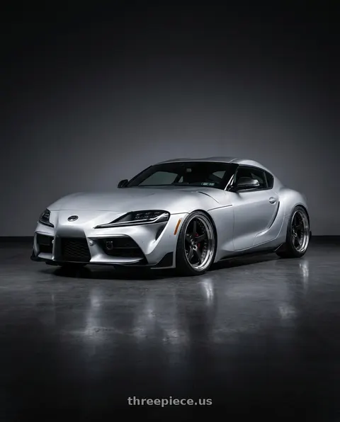 2020 Toyota GR Supra Premium with Work Equip E05 5x112 20x9.5+27 a disk Black Anodized wheels
