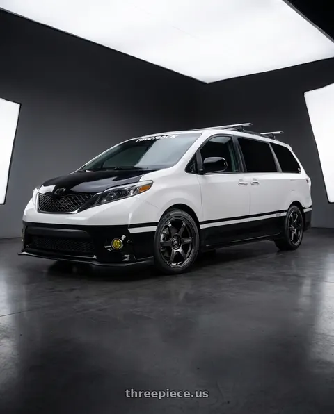 2016 Toyota Sienna with Enkei PF06 5x114.3 18x8.5+35 Black Machined wheels