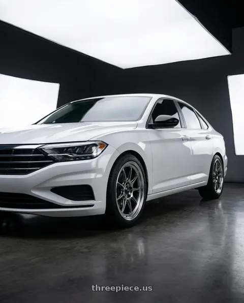 2023 Volkswagen Jetta Sport with Konig Countergram 5x112 18x8.5+43 Hyper Chrome / Machined Lip wheels