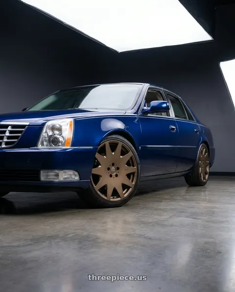 2009 Cadillac DTS with MRR HR3 5x108 22x9  +38 Bronze wheels