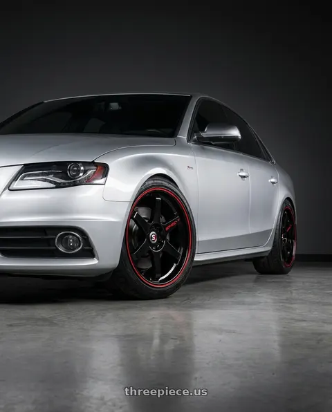 2012 Audi S4 with Spec-1 SPT-33 5x112 19x8.5 +38 Gloss Black & Red Line wheels