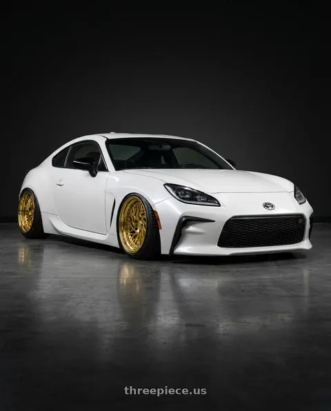 2016 Scion FR-S with Aodhan DS03 5x100 18x9.5 +35 Gold Vacuum w/ Chrome Rivets wheels
