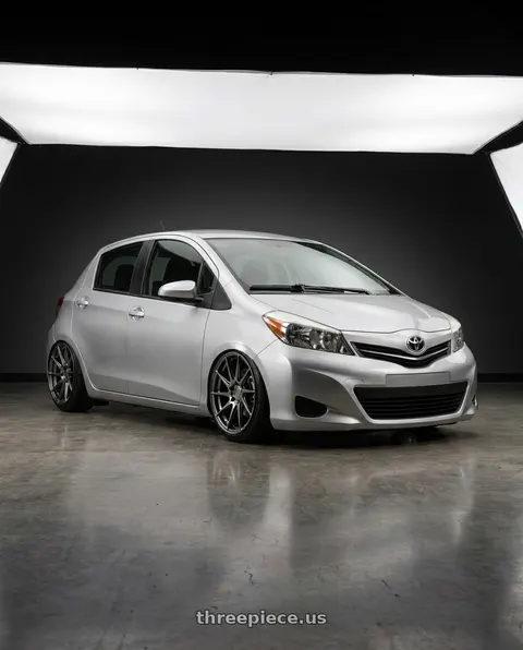 2015 Toyota Yaris with Aodhan AH09 5x112 18x9.5 +35 Hyper Black wheels