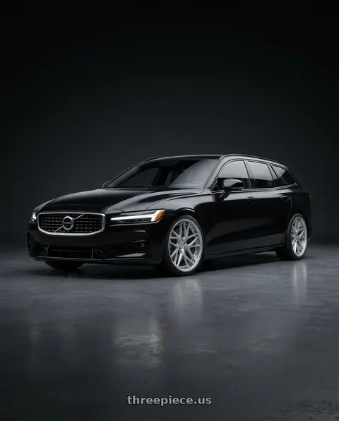 2020 Volvo V60 with Work Gnosis Cvx 5x108 20x9+38 A Disk Matte Silver wheels