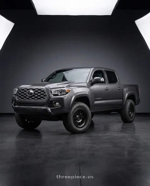 2021 Toyota Tacoma with LOCK OFFROAD 50CAL 6x139.7 17x9 +0 Matte Black W Matte Black Ring wheels
