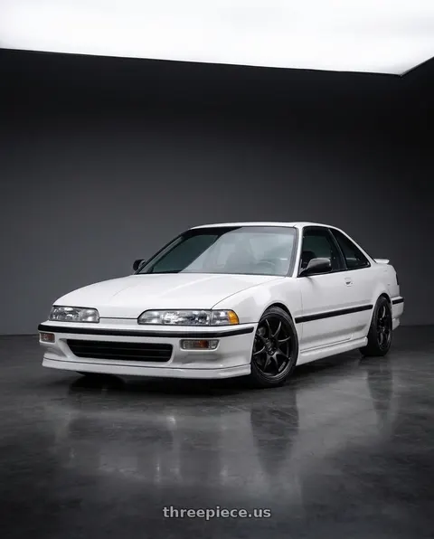 1991 Acura Integra with Work Emotion Cr Kiwami 4x100 16x6.5 +42 Matte Black wheels