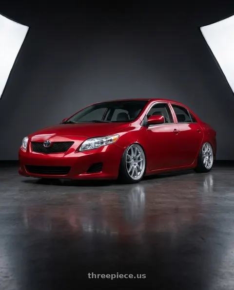 2010 Toyota Corolla with Enkei PF01 5x100 17x8+35 Silver wheels
