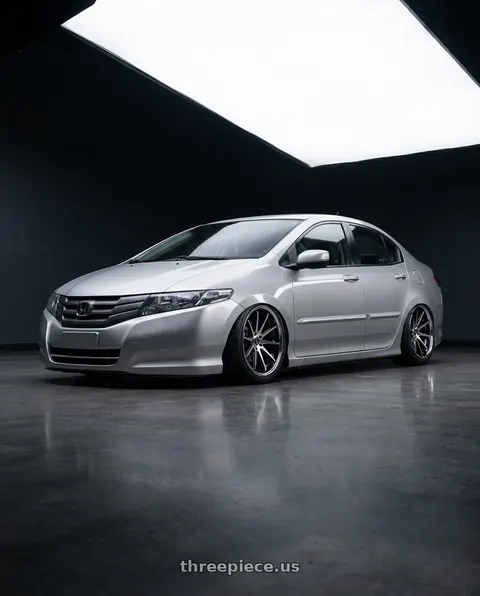 2015 Honda city with Rohana RFC10 5x114.3 20x9+35 Machine Black/Chrome Lip wheels