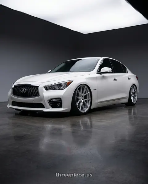 2020 INFINITI Q50 with Avant Garde Wheels M510 5X114.3 20x8.5 +20 Satin Silver wheels