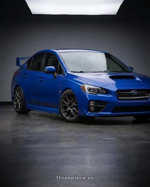 2018 Subaru WRX STI with Konig Ampliform 5x114.3 18x9.5+25 Dark Metallic Graphite wheels