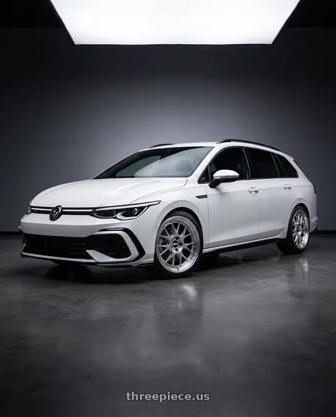 2025 golf 8.5 variant r line white  with BBS LM-R 5x114.3 19x8.5+43 Diamond Silver wheels