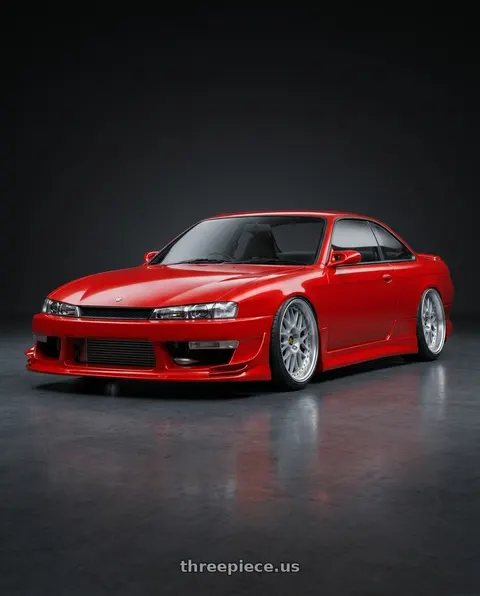 1991 Nissan S14 with Work Vs-Xx 5x100 18x9+47 R Disk Light Grey Silver wheels