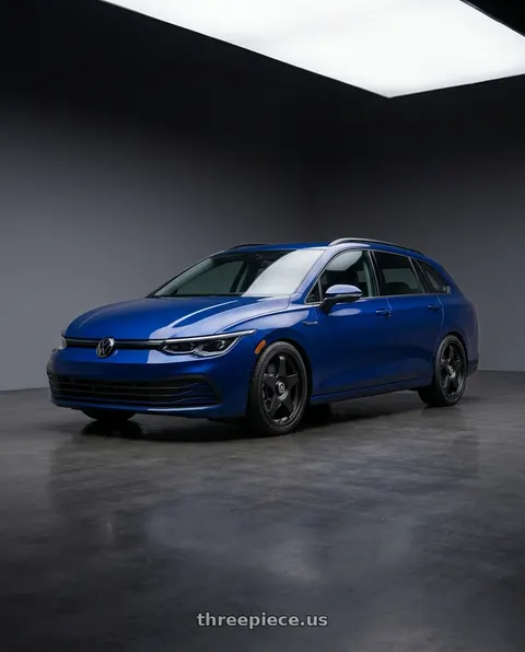 2022 Golf Varinat with fifteen52 CHICANE 5x112 / 5x120 18x8.5 +35 ASPHALT BLACK (SATIN BLACK) wheels